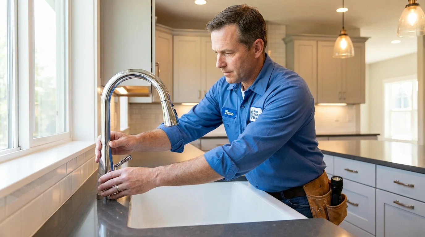 Kitchen faucet installation by Johns Plumbing LLC in Little Falls